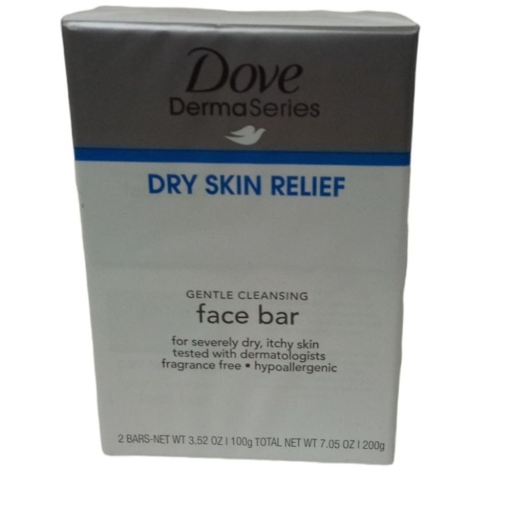 Dove DermaSeries Dry Skin Relief Gentle Cleansing Face Bar Soap 2 Pk